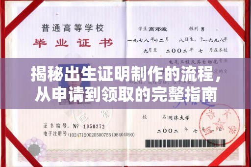 东势揭秘出生证明制作的流程，从申请到领取的完整指南